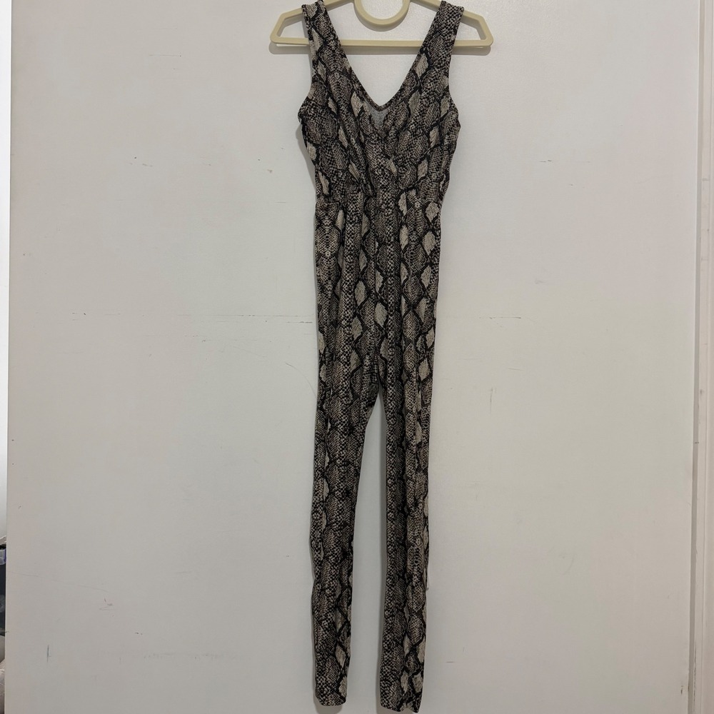 Guess Los‎ Angeles Womens Snakeskin Print Jumpsuit Sleeveless V-Neck XS